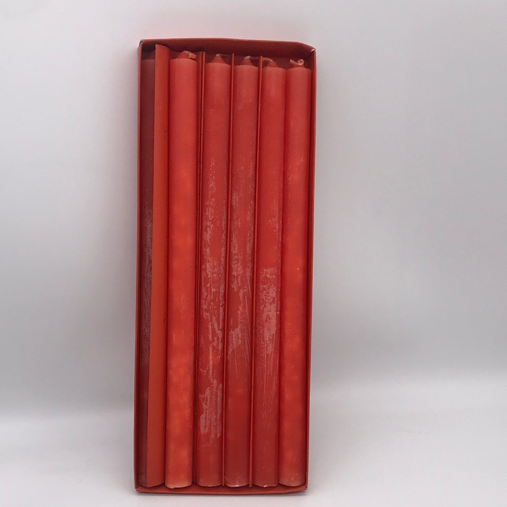 CAPRI Candle Design-Box of Six (6)—11.50” Long Scented Colored Candles